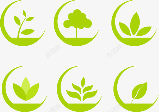 元素绿色环保小图标矢量图图标