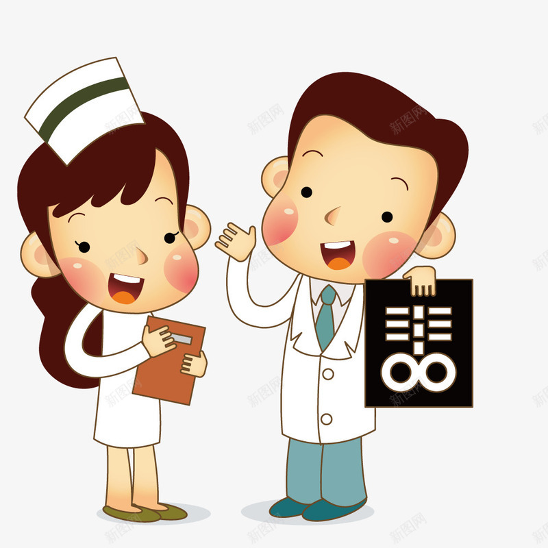 拿X光片的医生和护士png免抠素材_新图网 https://ixintu.com 医生 医生护士 护士 护士漫画
