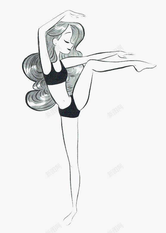 跳舞png免抠素材_新图网 https://ixintu.com 卡通女生 天鹅舞 手绘女生 练舞 舞蹈