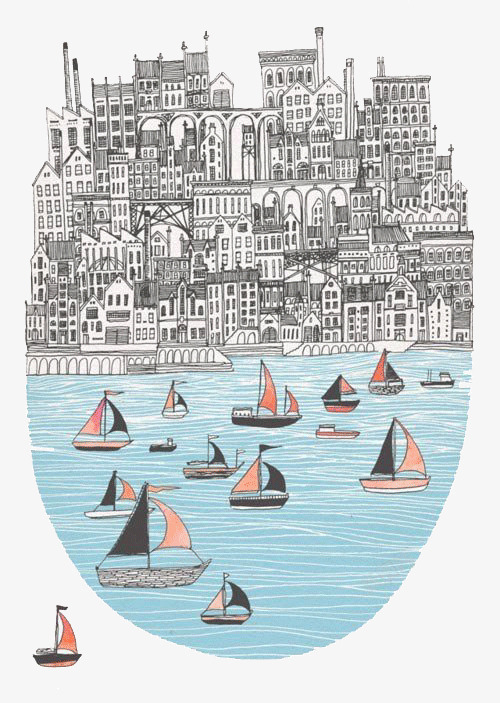 城市帆船建筑主题插画png免抠素材_新图网 https://ixintu.com 主题 创意 城市 城市主题 建筑 彩绘 彩色 手绘 插画 船 艺术 设计