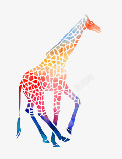 斑点长颈鹿图片彩色斑点长颈鹿高清图片