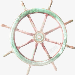 木质轮船方向盘装饰图案素材