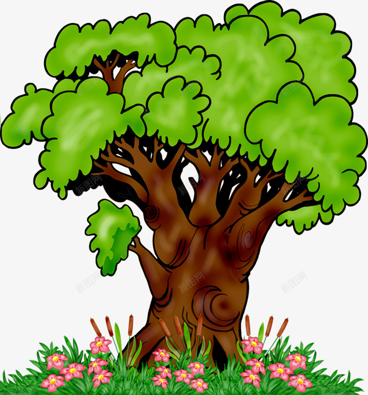 绿色大树图案png免抠素材_新图网 https://ixintu.com 一棵大树 春天 绿色植物 茂密大树