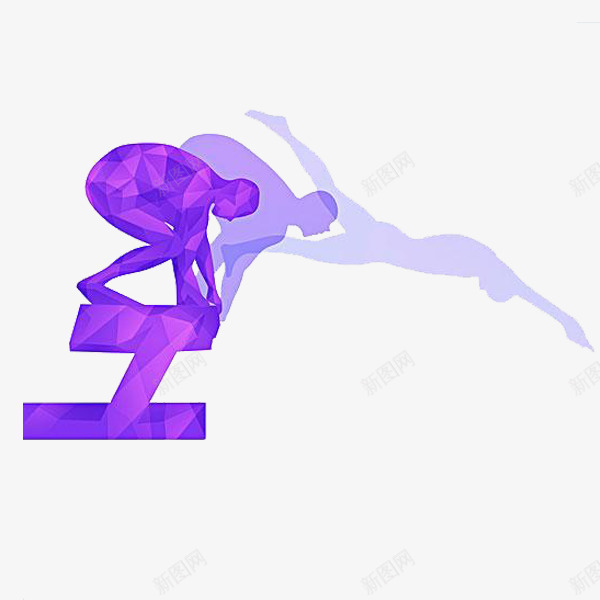 跳水的人png免抠素材_新图网 https://ixintu.com 卡通 帅气的 男人 简笔 紫色的 跳水台