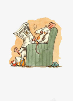 矢量老鼠看报纸看报纸的老鼠高清图片