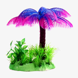造景套餐鱼缸造景装饰热带椰子树高清图片