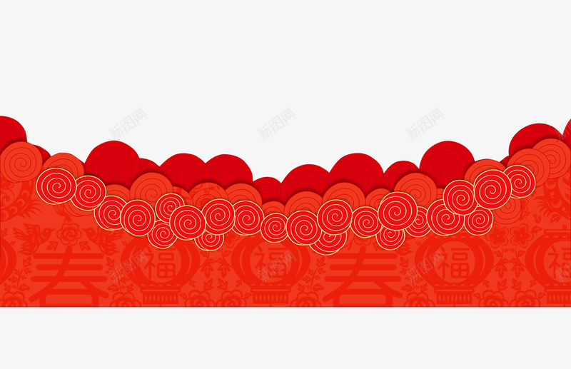 红色的海报装饰边框png免抠素材_新图网 https://ixintu.com 中国风 喜庆 春节海报 海报装饰 海报边框 红色