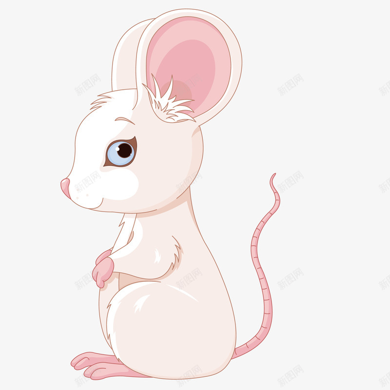 可爱的粉色小老鼠png免抠素材_新图网 https://ixintu.com 动物 卡通 可爱的 尾巴 简图 粉色小老鼠 耳朵