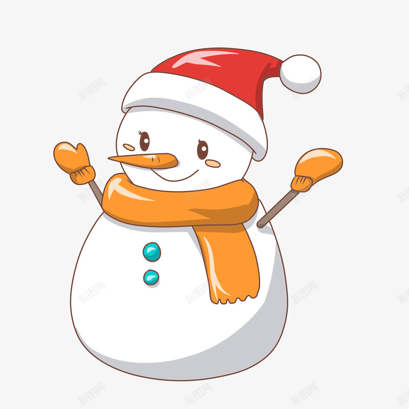 圣诞冬至小雪人3png免抠素材_新图网 https://ixintu.com 冬至 冬至图案 圣诞 小雪人 戴帽子的小雪人 红帽子 雪人表情