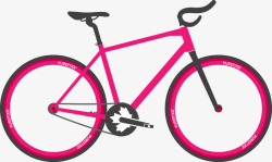 自行车手绘红色女用自行车矢量图高清图片