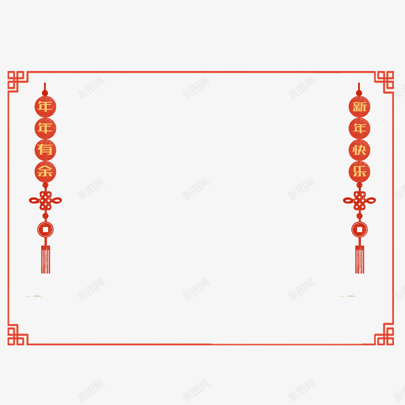 新年框psd免抠素材_新图网 https://ixintu.com PNG图 PNG图下载 创意卡通 卡通插图 插图 新年图框 新年框 新年边框 春节主图框 春节框