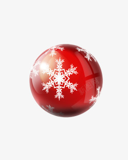红色雪花圣诞装饰圆形装饰球素材