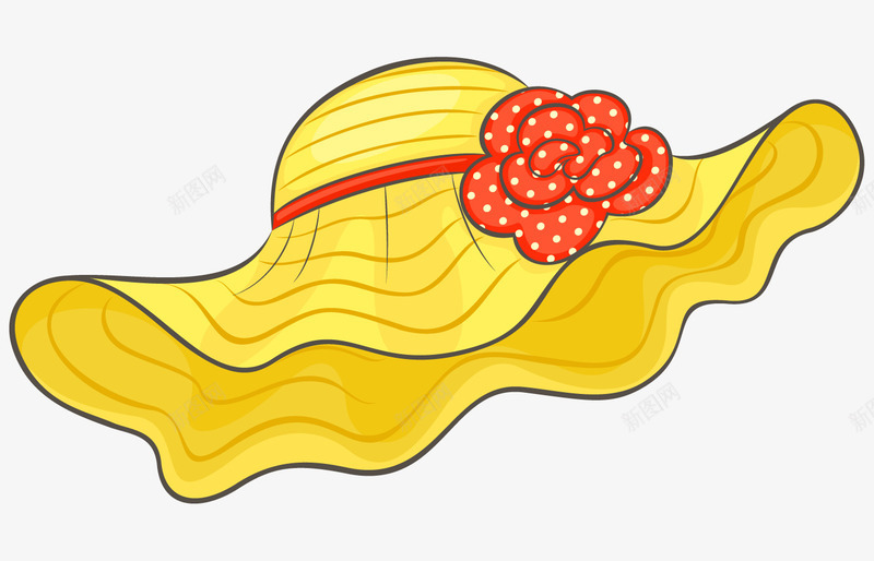 女生遮阳帽png免抠素材_新图网 https://ixintu.com 卡通 女士 遮阳帽 黄色