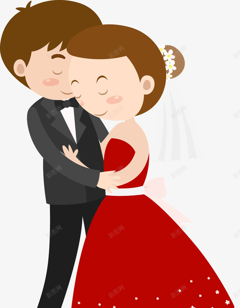 结婚的两个人png免抠素材_新图网 https://ixintu.com 卡通 女人 婚庆 男人 结婚 装饰