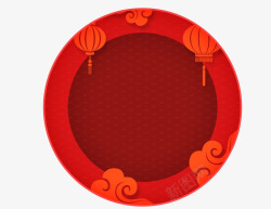 2018年春节红色圆形喜庆背景素材