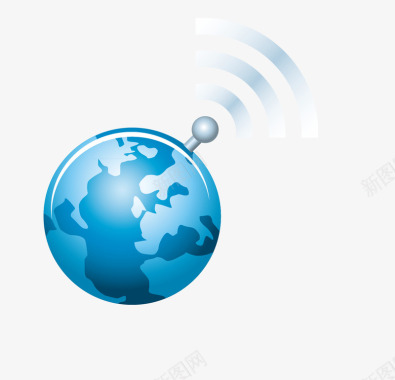 蓝色网络通讯地球图标图标