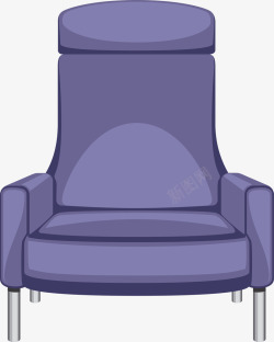 皮椅子紫色卡通沙发椅子高清图片