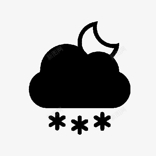 天气预报大雪符号图标png_新图网 https://ixintu.com 下雪 大雪