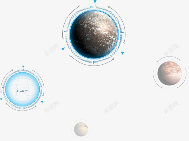 飘浮星球png免抠素材_新图网 https://ixintu.com 发光 圆形 线条