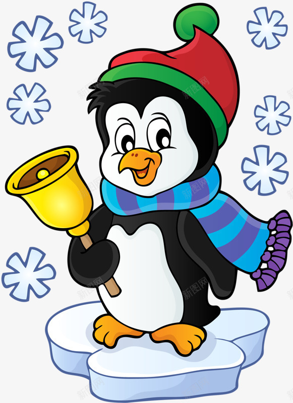 可爱的小企鹅png免抠素材_新图网 https://ixintu.com 企鹅 可爱 手绘 雪花