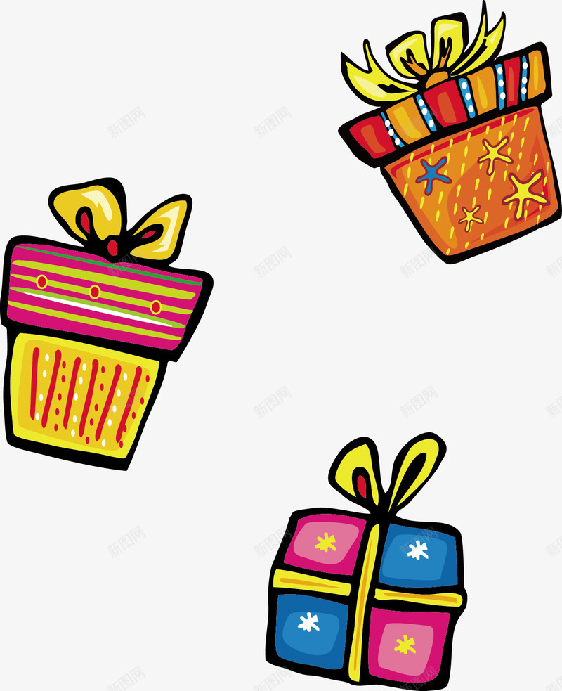 圣诞礼物元素png免抠素材_新图网 https://ixintu.com 卡通 圣诞节 扁平化风格 礼盒