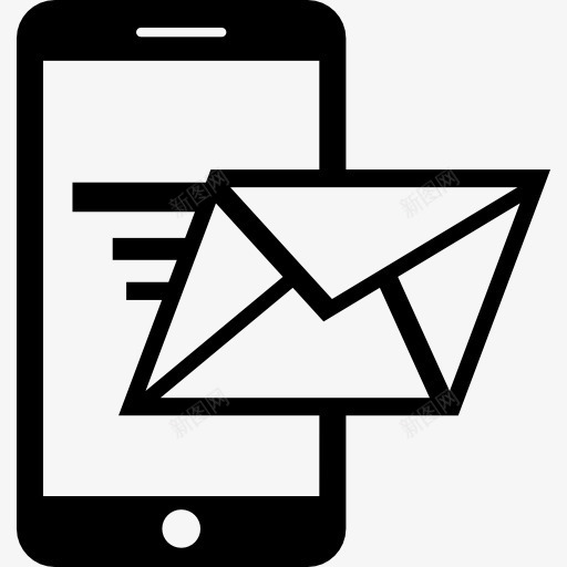 智能手机的电子邮件图标png_新图网 https://ixintu.com 工具和器具 手机 电子邮件 短信 移动电话