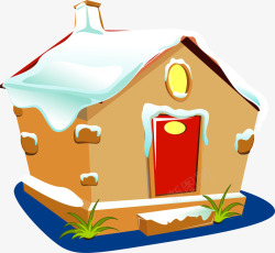 矢量冬季大雪中的小屋冬季大雪中的小屋高清图片