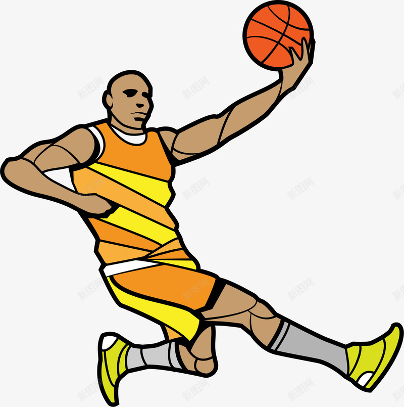 手绘篮球运动员矢量图ai免抠素材_新图网 https://ixintu.com 手绘 篮球运动员 运动 矢量图