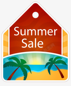 夏日促销标签矢量图素材