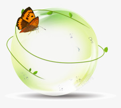 环形绿色水晶球素材