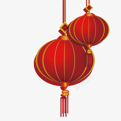 春节中式大红灯笼高高挂矢量图高清图片
