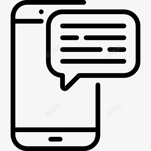 消息在电话中图标png_新图网 https://ixintu.com 手机 技术 智能手机 短信聊天 移动电话