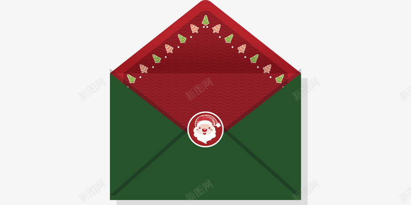 红绿色圣诞信封矢量图ai免抠素材_新图网 https://ixintu.com 信封 圣诞信封 圣诞来信 打开的信封 矢量png 红绿色 矢量图
