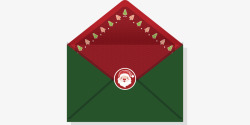 红绿色圣诞信封矢量图素材