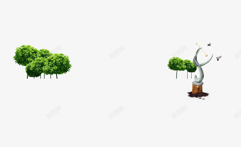 树林植物大树雕塑png免抠素材_新图网 https://ixintu.com 大树 树林 植物 雕塑