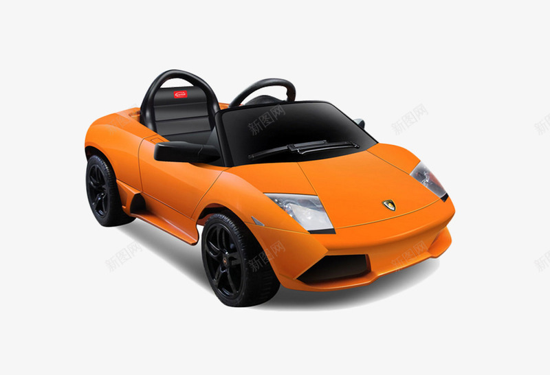 遥控车png免抠素材_新图网 https://ixintu.com 塑料车 橘黄色的 玩具车 跑车模型 遥控车