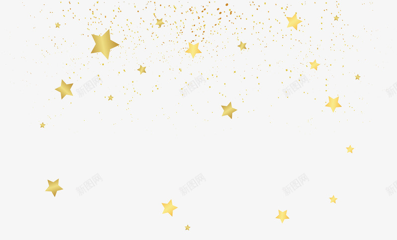 空中漂浮的金色星星碎片png免抠素材_新图网 https://ixintu.com 星星 星星动画 星星花纹 漂浮的金沙 矢量png 金沙 金色星星