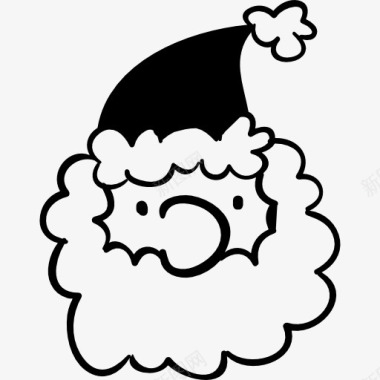 Santa的头和卷曲的胡子图标图标