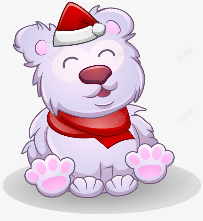 卡通戴圣诞帽子的小熊png免抠素材_新图网 https://ixintu.com 卡通 可爱 圣诞围巾 圣诞帽 圣诞节 小熊 扁平 简约