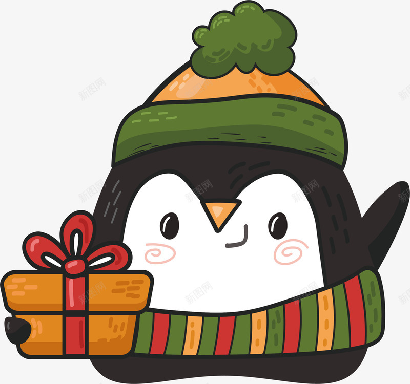 可爱小企鹅矢量图ai免抠素材_新图网 https://ixintu.com 企鹅 可爱企鹅 圣诞礼物 圣诞节 小企鹅 矢量png 矢量图
