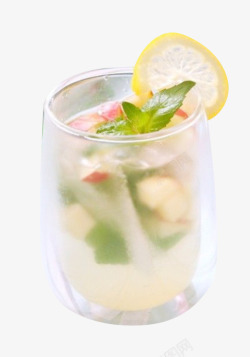 芦荟汁饮料大肚玻璃杯里的芦荟汁高清图片