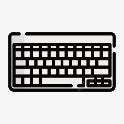 键盘线灰色手绘线稿键盘矢量图图标高清图片