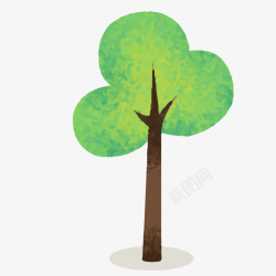 卡通手绘绿色的树素材