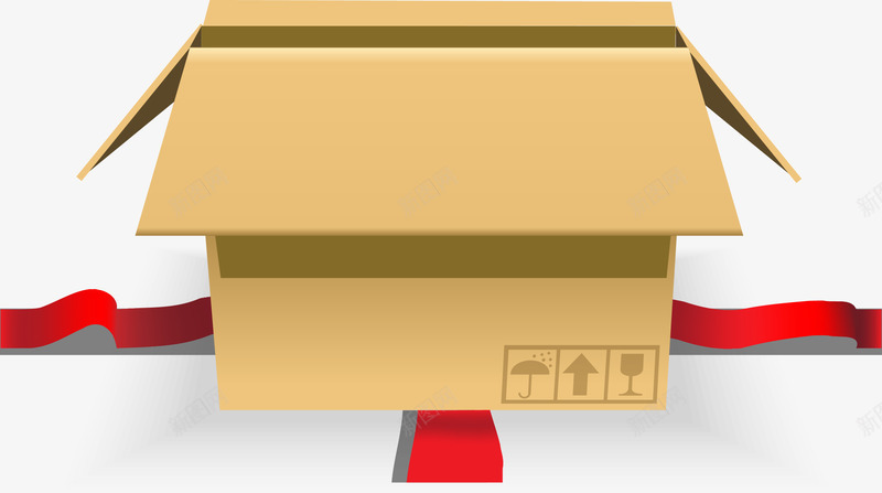 手绘打开的纸箱矢量图ai免抠素材_新图网 https://ixintu.com 包装 手绘 打开的纸箱 物流 纸箱 矢量图