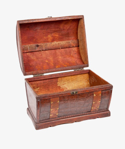 打开的木盒红色打开盖子的复古木盒实物高清图片