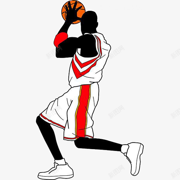帅气的男人png免抠素材_新图网 https://ixintu.com 卡通 帅气的 手绘 球服 简笔 篮球 篮球队 黑色的
