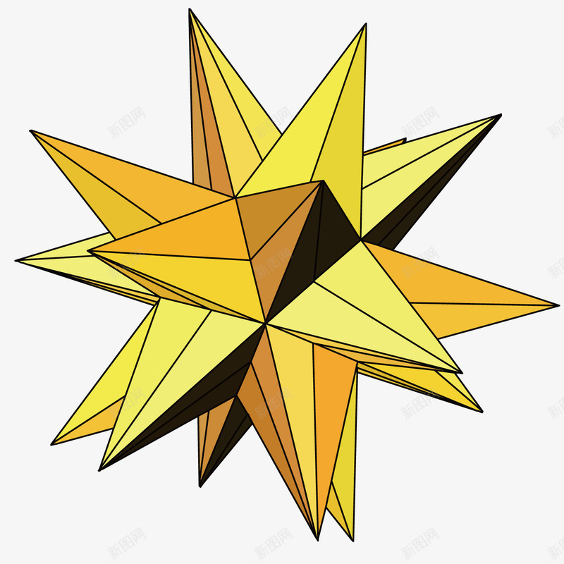 艺术绘画几何图形png免抠素材_新图网 https://ixintu.com 创意 手绘 时尚 星星图形 模型 绘画展示 金属星星