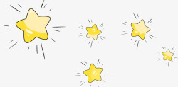 黄色卡通五角星漂浮素材