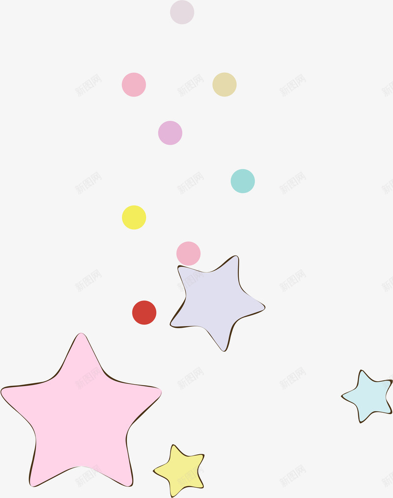 彩色星星漂浮png免抠素材_新图网 https://ixintu.com AI 卡通 圆点 底纹 彩色 手绘 星星 背景