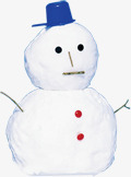 彩绘雪人蓝色帽子红色纽扣素材